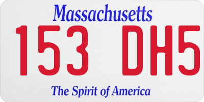 MA license plate 153DH5
