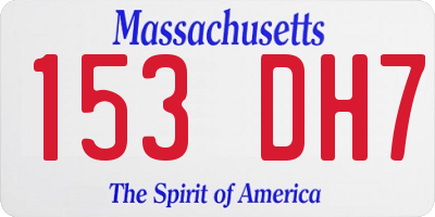 MA license plate 153DH7