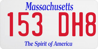MA license plate 153DH8