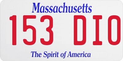MA license plate 153DI0