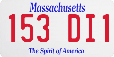 MA license plate 153DI1
