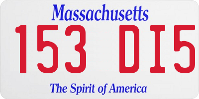 MA license plate 153DI5