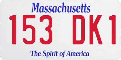 MA license plate 153DK1