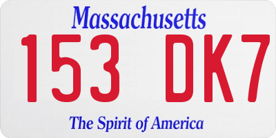 MA license plate 153DK7