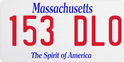 MA license plate 153DL0