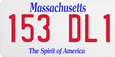 MA license plate 153DL1