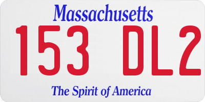 MA license plate 153DL2