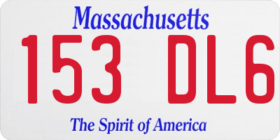 MA license plate 153DL6
