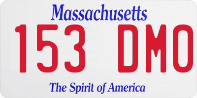 MA license plate 153DM0