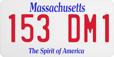 MA license plate 153DM1