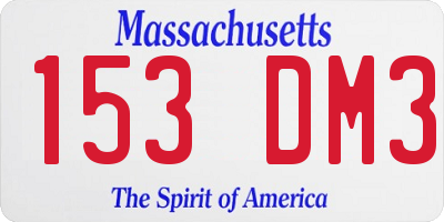 MA license plate 153DM3