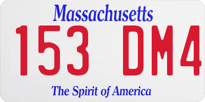 MA license plate 153DM4