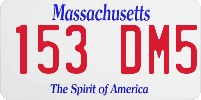 MA license plate 153DM5