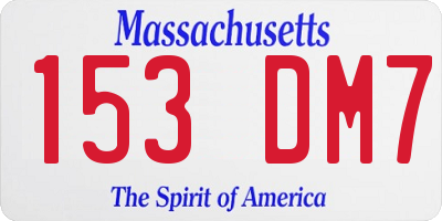 MA license plate 153DM7