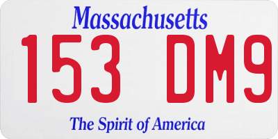 MA license plate 153DM9