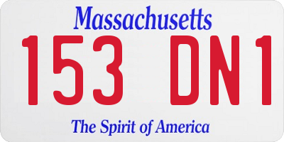 MA license plate 153DN1