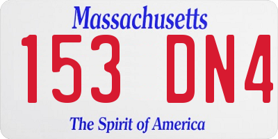 MA license plate 153DN4
