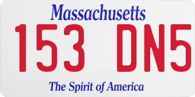 MA license plate 153DN5