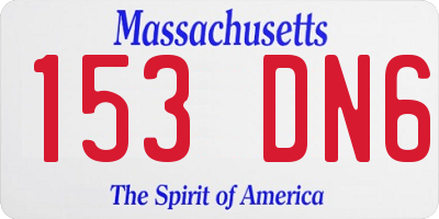 MA license plate 153DN6