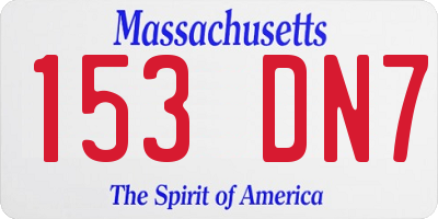 MA license plate 153DN7