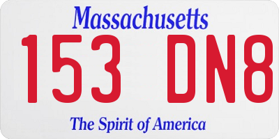 MA license plate 153DN8