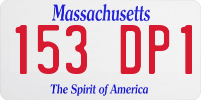 MA license plate 153DP1