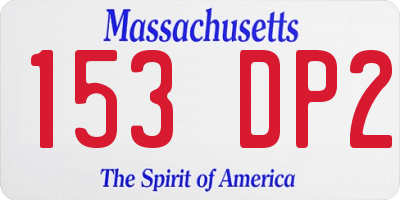 MA license plate 153DP2
