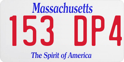 MA license plate 153DP4