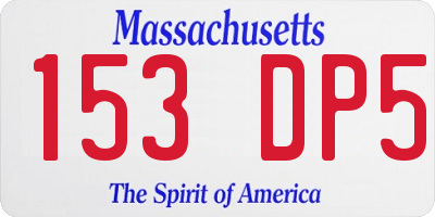 MA license plate 153DP5