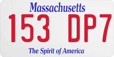 MA license plate 153DP7