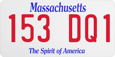 MA license plate 153DQ1