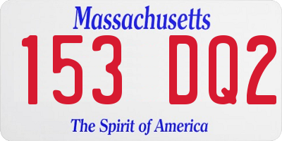 MA license plate 153DQ2