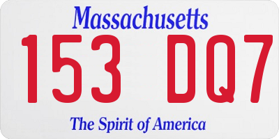 MA license plate 153DQ7