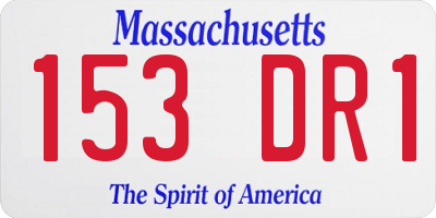 MA license plate 153DR1