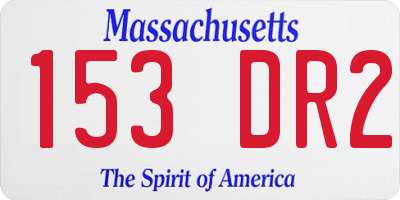 MA license plate 153DR2