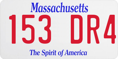 MA license plate 153DR4