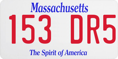 MA license plate 153DR5