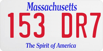 MA license plate 153DR7