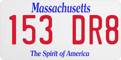 MA license plate 153DR8