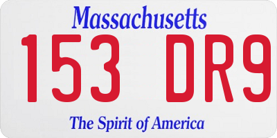 MA license plate 153DR9