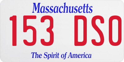 MA license plate 153DS0