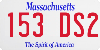 MA license plate 153DS2
