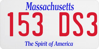 MA license plate 153DS3