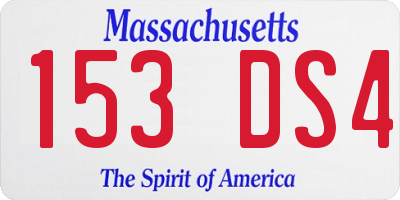 MA license plate 153DS4