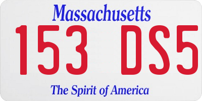 MA license plate 153DS5