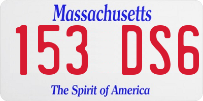 MA license plate 153DS6