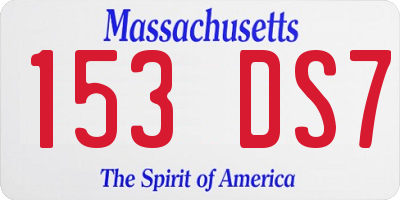 MA license plate 153DS7