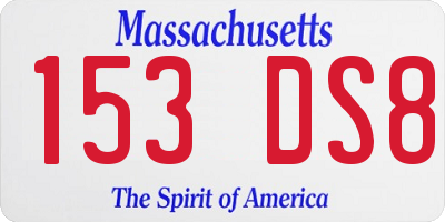 MA license plate 153DS8