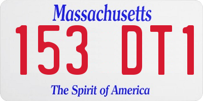 MA license plate 153DT1