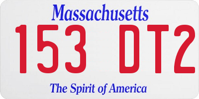 MA license plate 153DT2